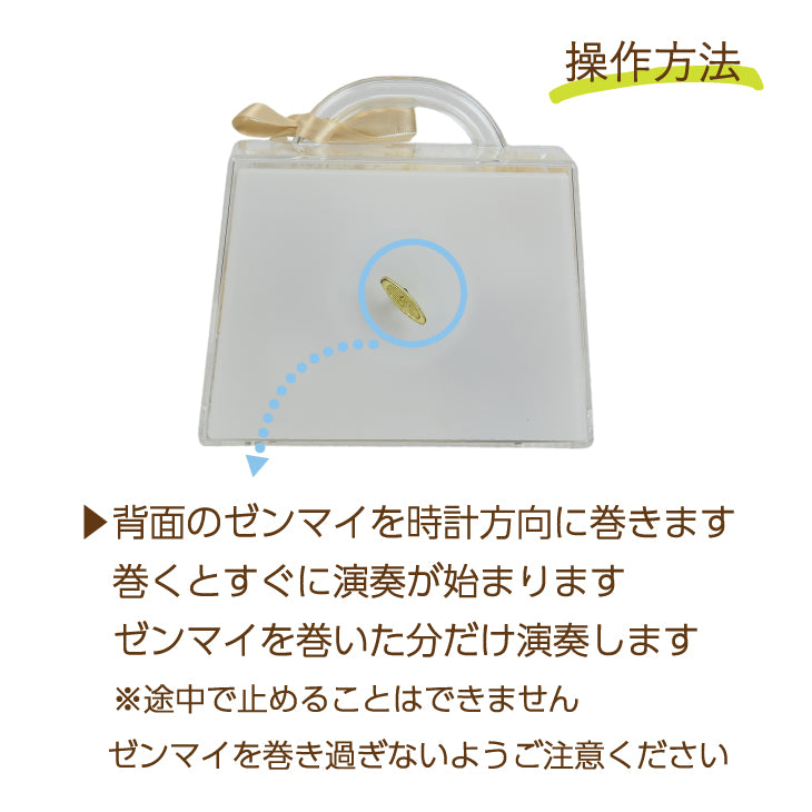 プリザーブドフラワーオルゴール バッグM