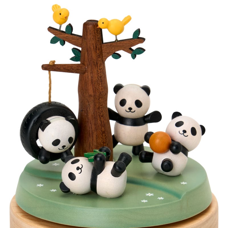 木製からくりオルゴール　パンダ